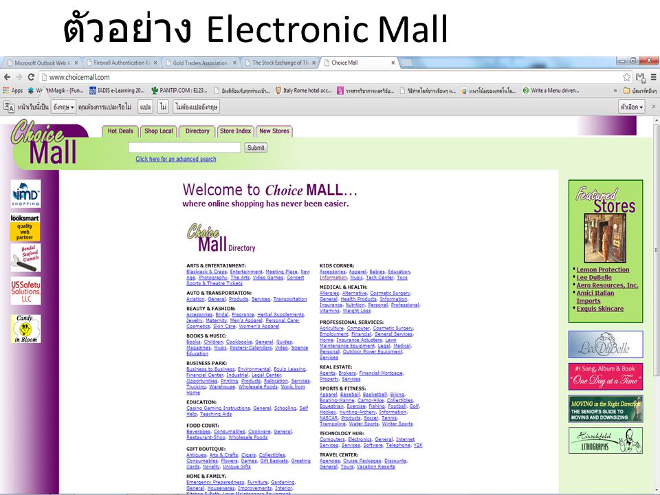 ตัวอย่าง Electronic Mall