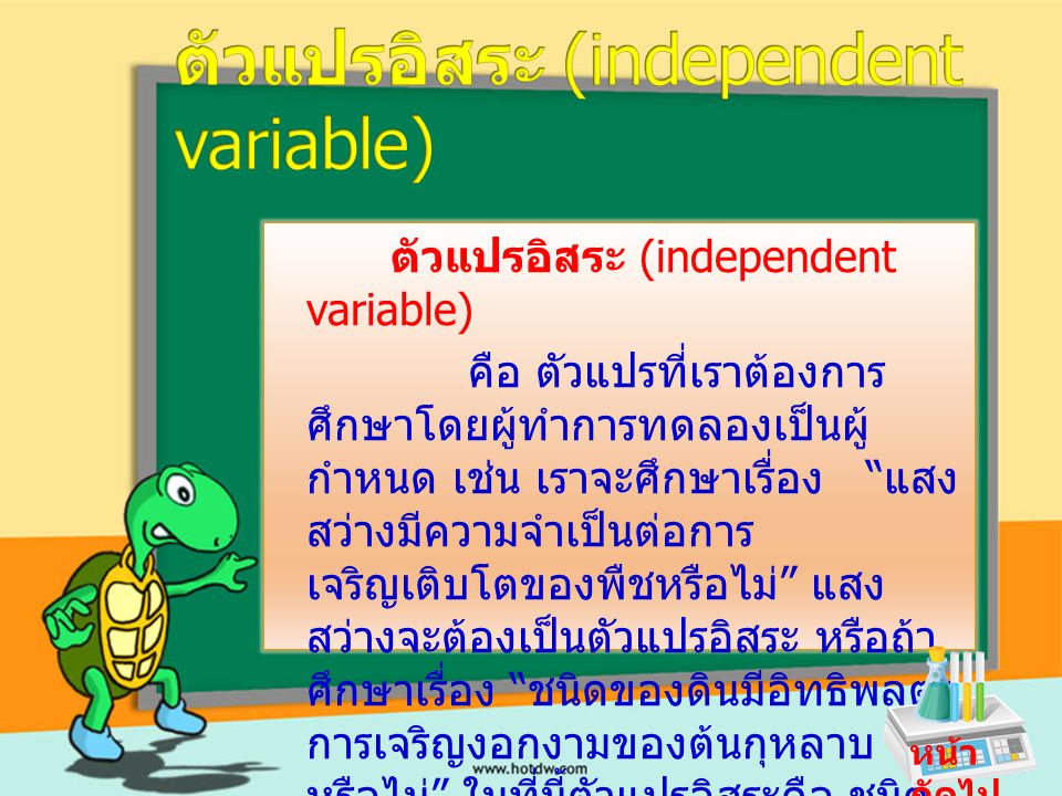 ตัวแปรอิสระ (independent variable)