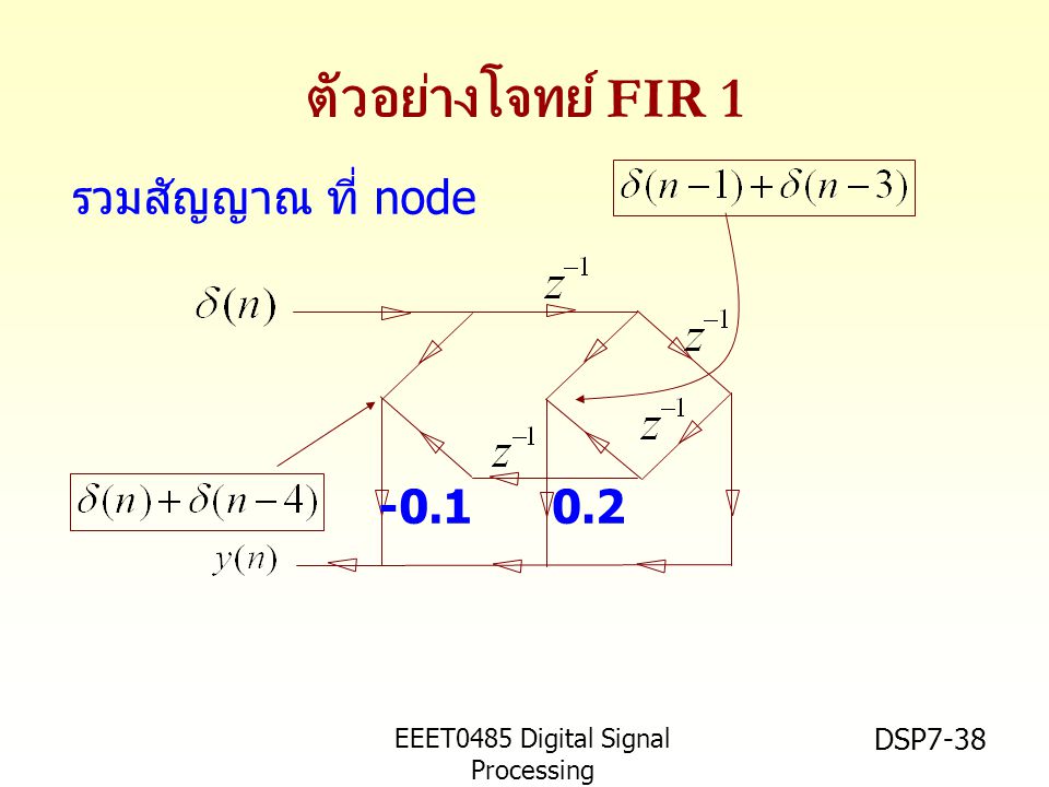 ตัวอย่างโจทย์ FIR 1 รวมสัญญาณ ที่ node