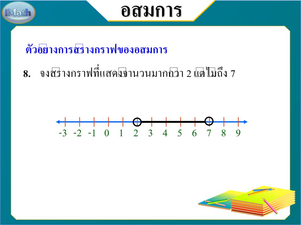 อสมการ ตัวอย่างการสร้างกราฟของอสมการ 8.