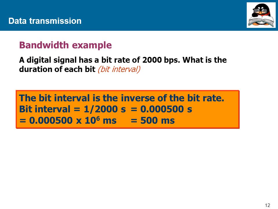 The bit interval is the inverse of the bit rate.