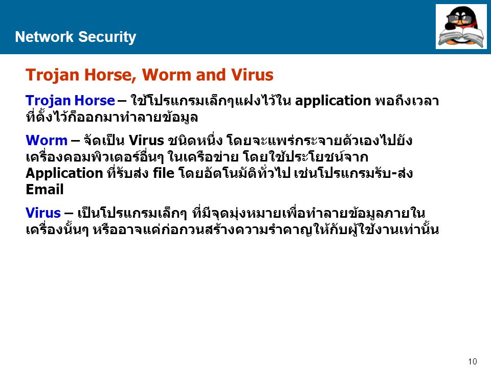Trojan Horse, Worm and Virus