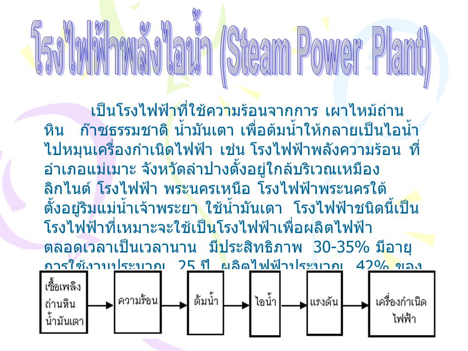 โรงไฟฟ้าพลังไอน้ำ (Steam Power Plant)