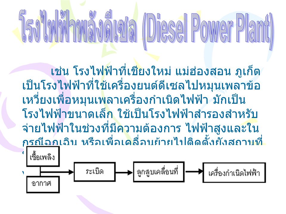 โรงไฟฟ้าพลังดีเซล (Diesel Power Plant)