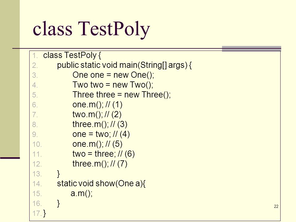 class TestPoly class TestPoly {