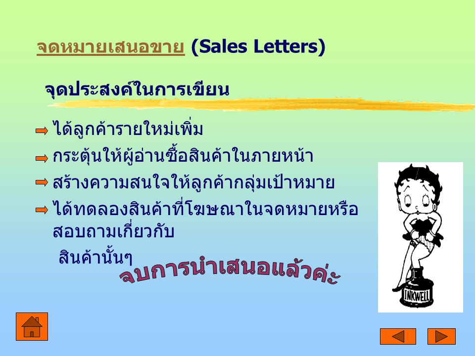 จดหมายเสนอขาย (Sales Letters)