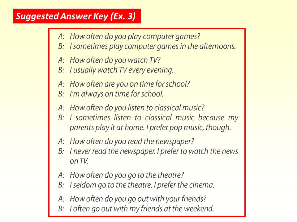 Suggested Answer Key (Ex. 3)