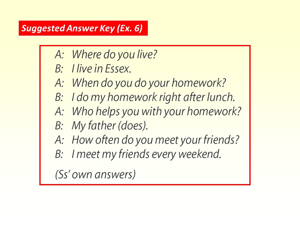 Suggested Answer Key (Ex. 6)