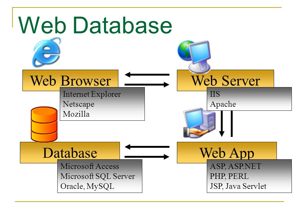 Web Database Web Browser Web Server Database Web App