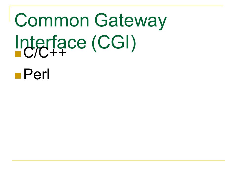 Common Gateway Interface (CGI)