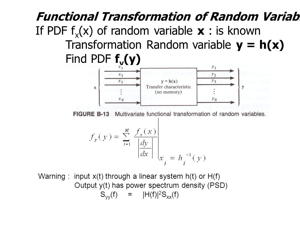 Functional Transformation of Random Variables