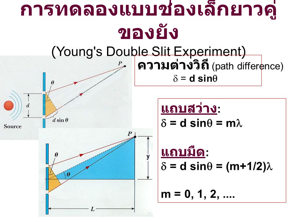 การทดลองแบบช่องเล็กยาวคู่ของยัง (Young s Double Slit Experiment)