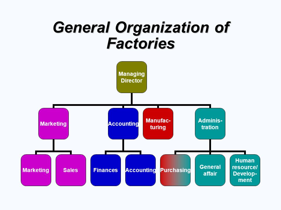 General Organization of Factories