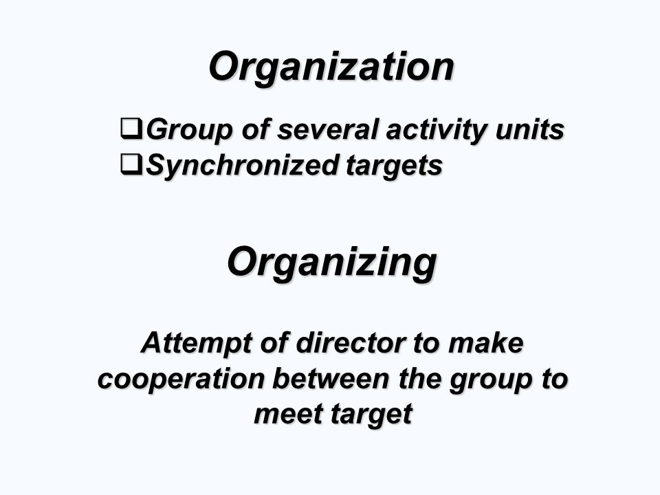 Organization Organizing