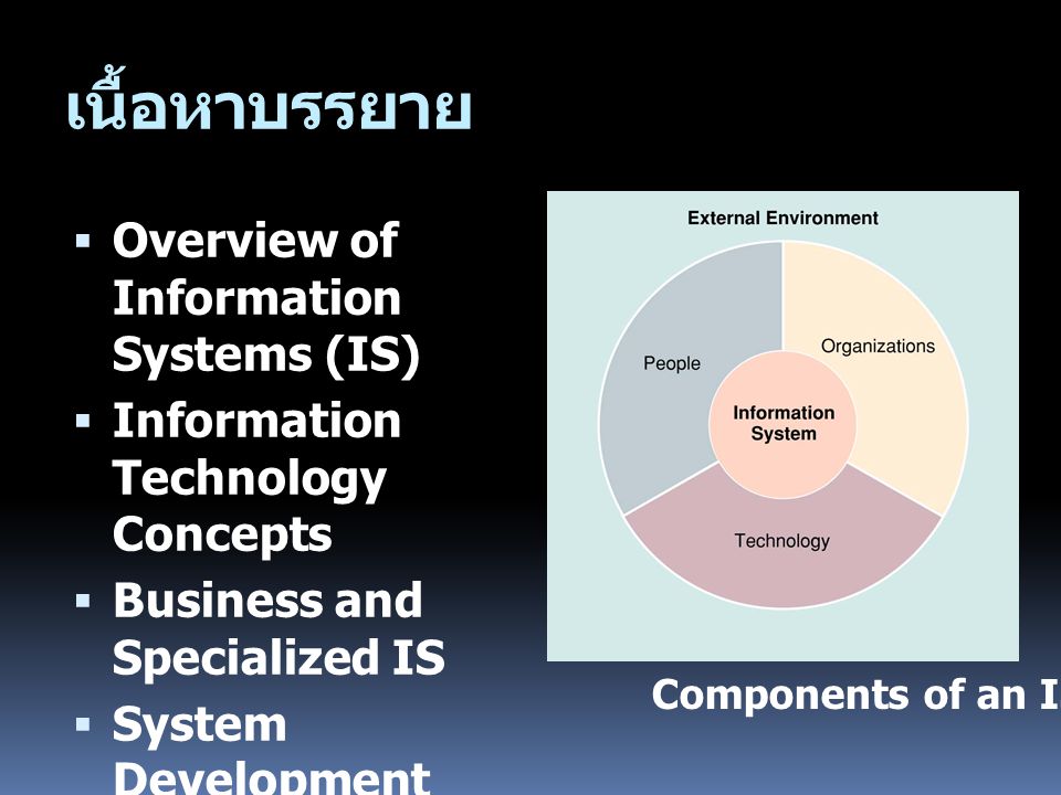 เนื้อหาบรรยาย Overview of Information Systems (IS)