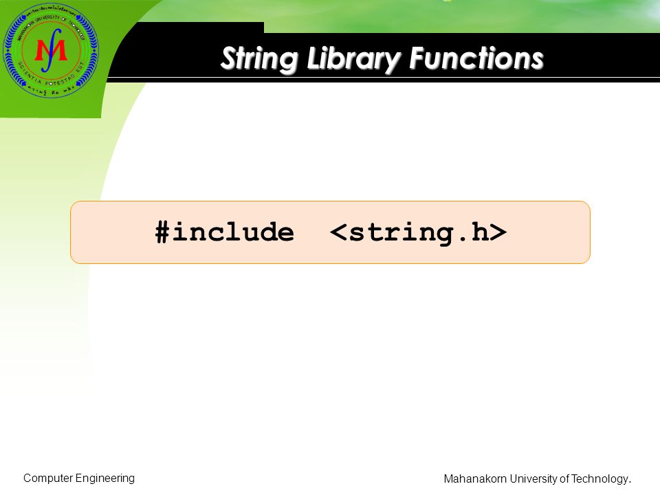 String Library Functions