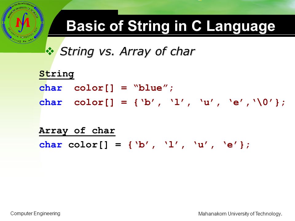 Basic of String in C Language