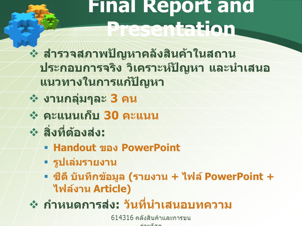 Final Report and Presentation