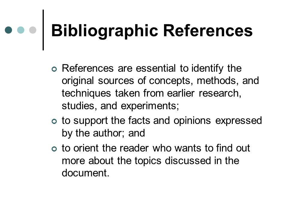 Bibliographic References