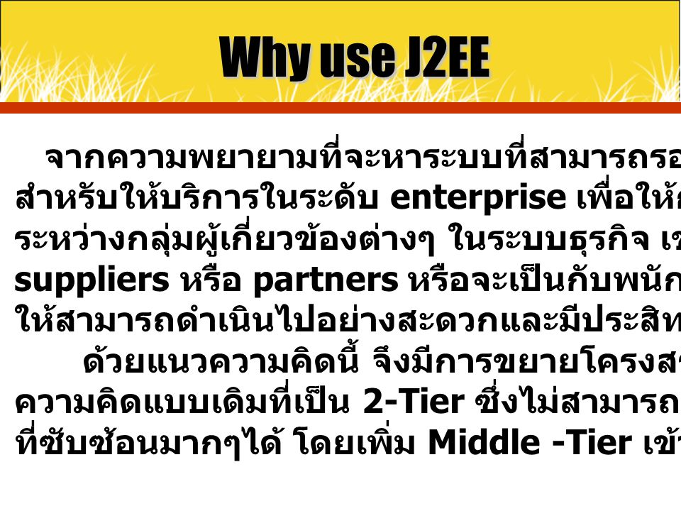 Why use J2EE