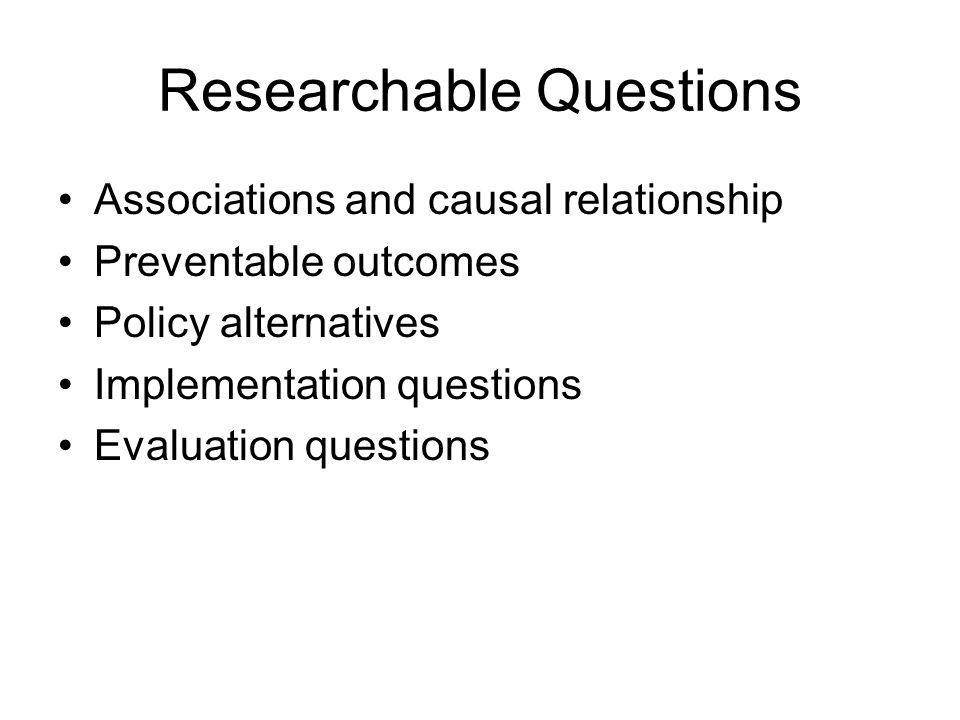 Researchable Questions