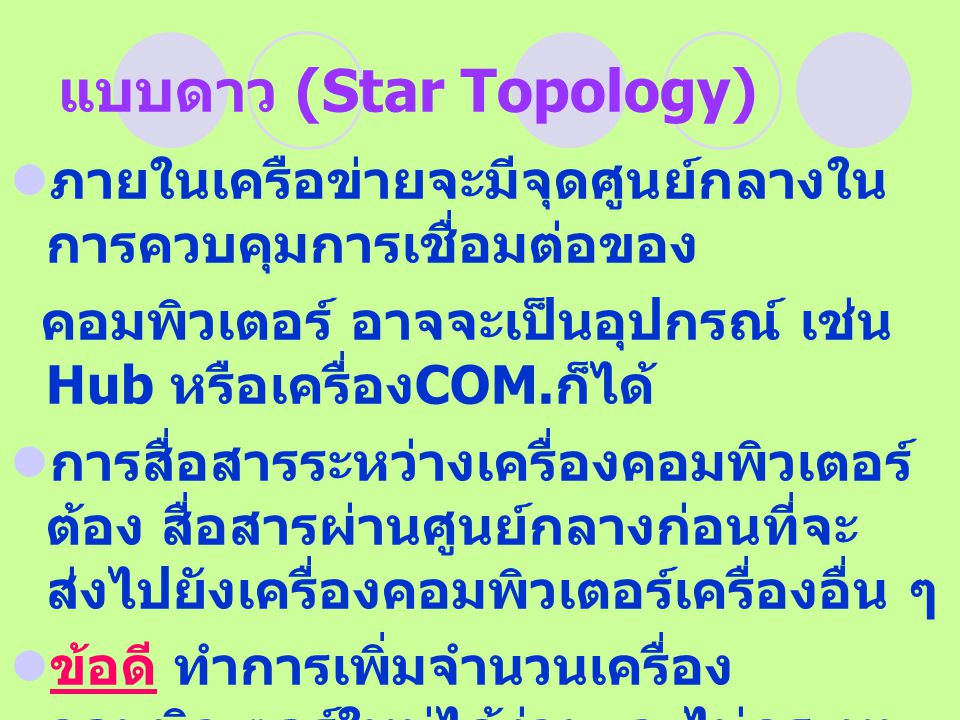 แบบดาว (Star Topology)