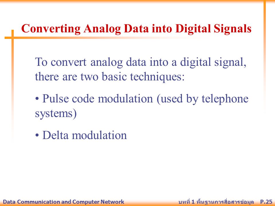 Converting Analog Data into Digital Signals