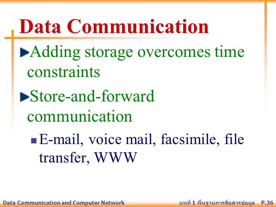 Data Communication Adding storage overcomes time constraints