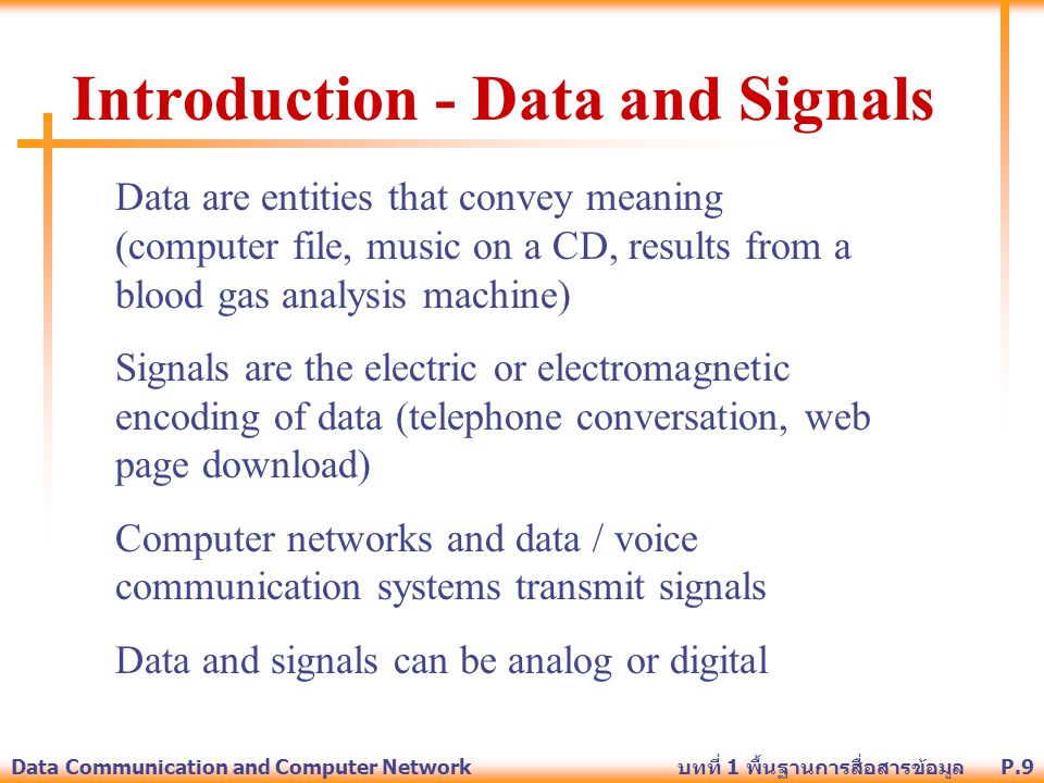 Introduction - Data and Signals