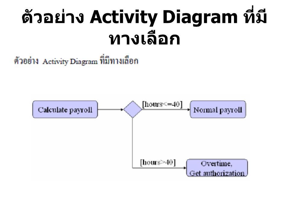 ตัวอย่าง Activity Diagram ที่มีทางเลือก