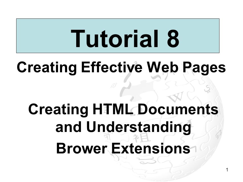 Creating Effective Web Pages