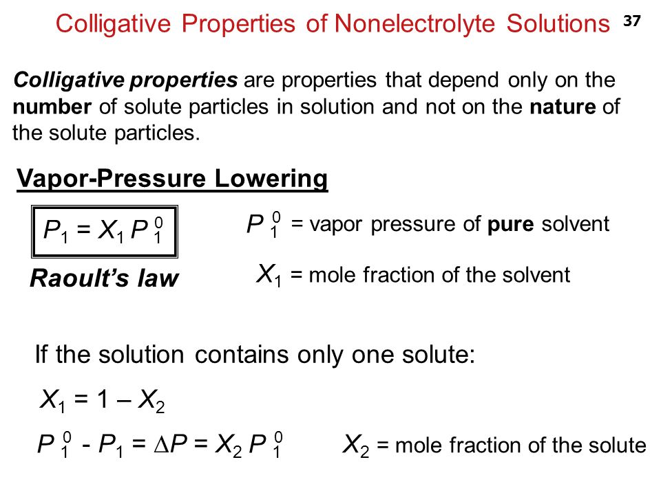 Colligative Properties of Nonelectrolyte Solutions