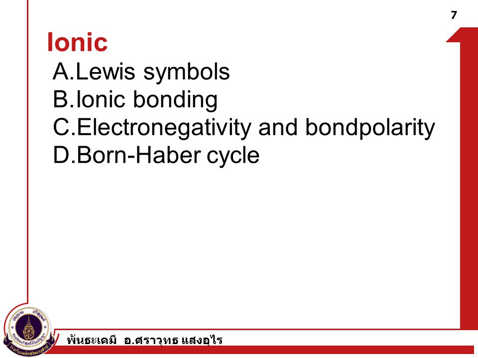Ionic Lewis symbols Ionic bonding Electronegativity and bondpolarity