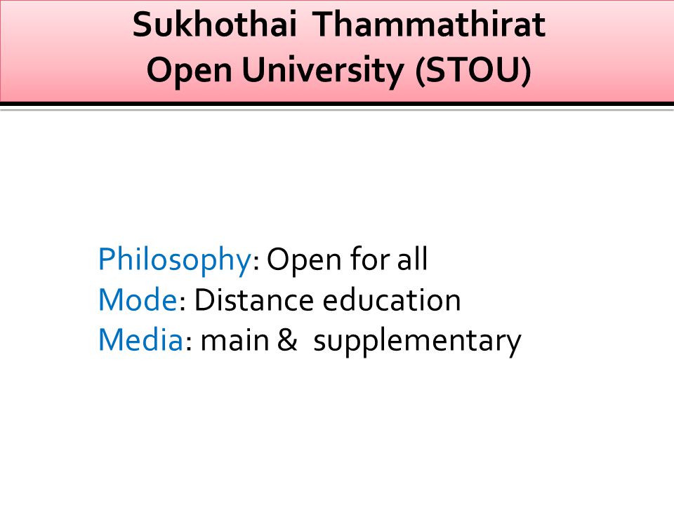 Sukhothai Thammathirat Open University (STOU)