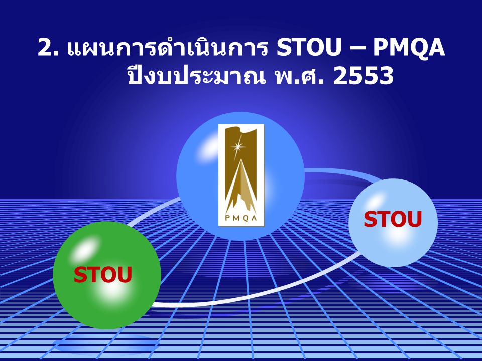 2. แผนการดำเนินการ STOU – PMQA ปีงบประมาณ พ.ศ. 2553
