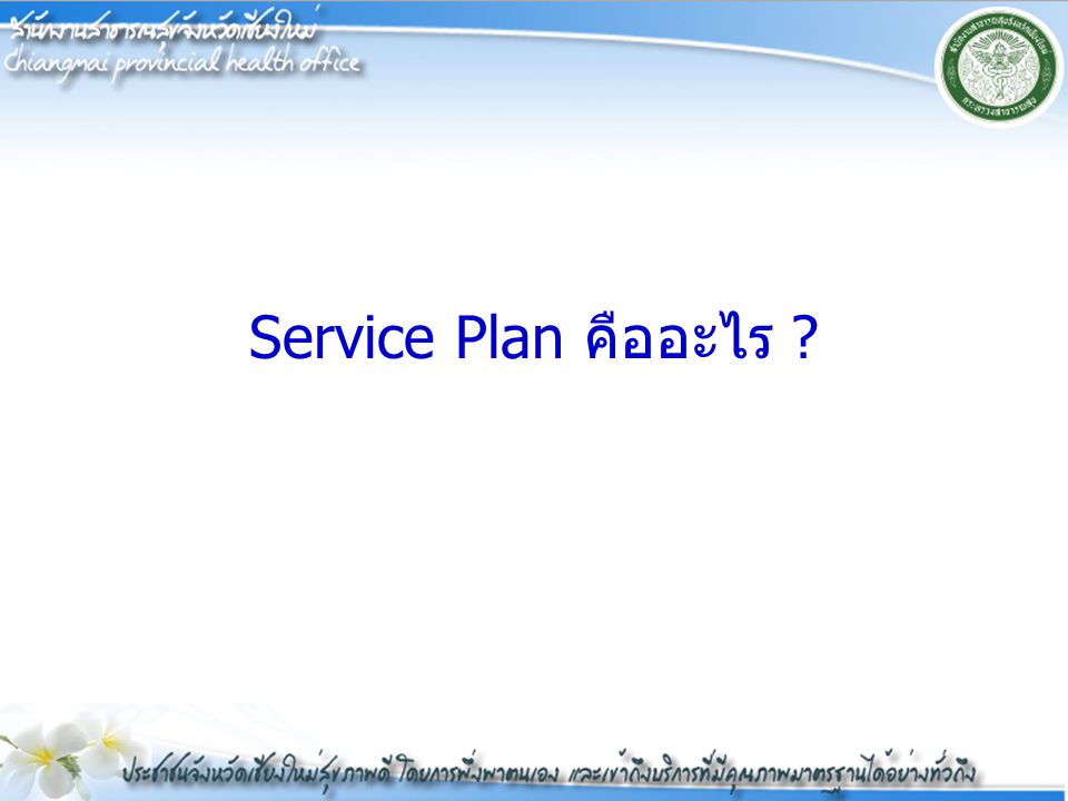Service Plan คืออะไร