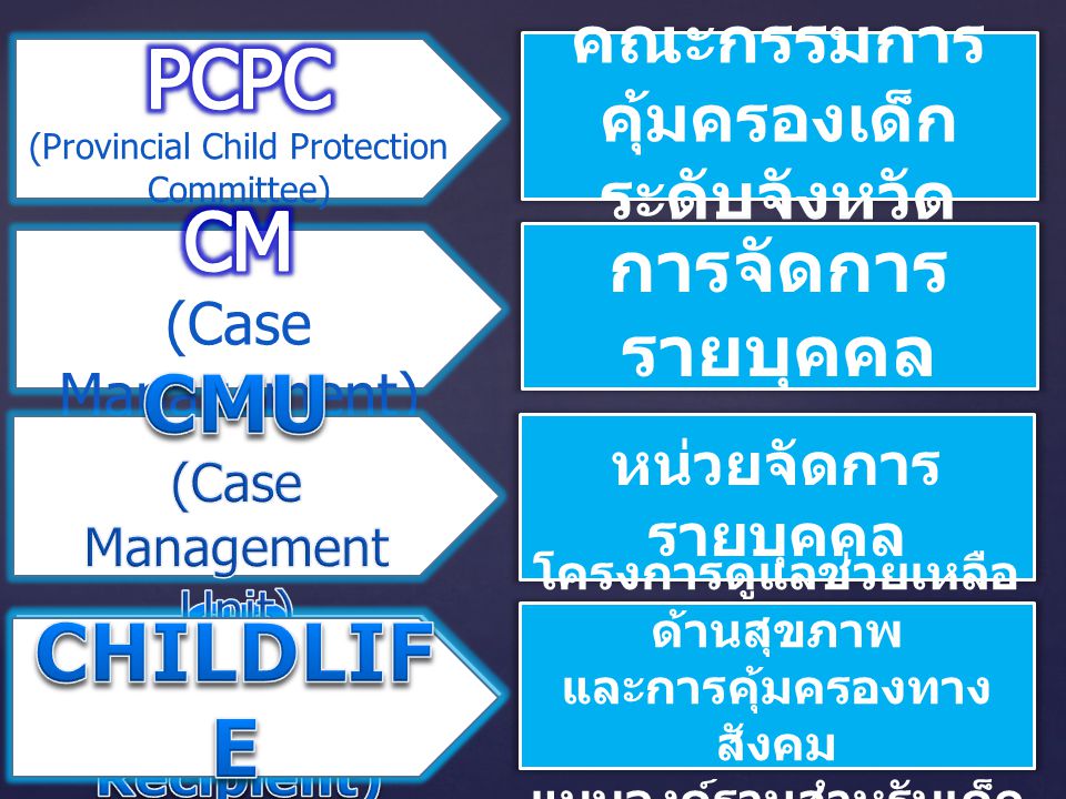 PCPC CM CMU SR CHILDLIFE การจัดการรายบุคคล