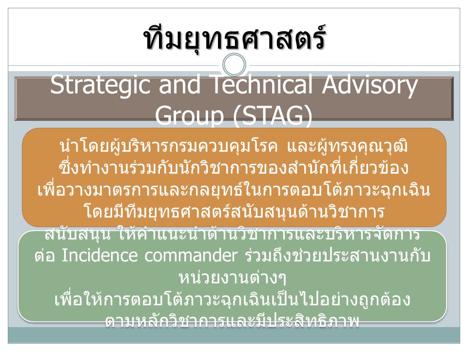 ทีมยุทธศาสตร์ Strategic and Technical Advisory Group (STAG)