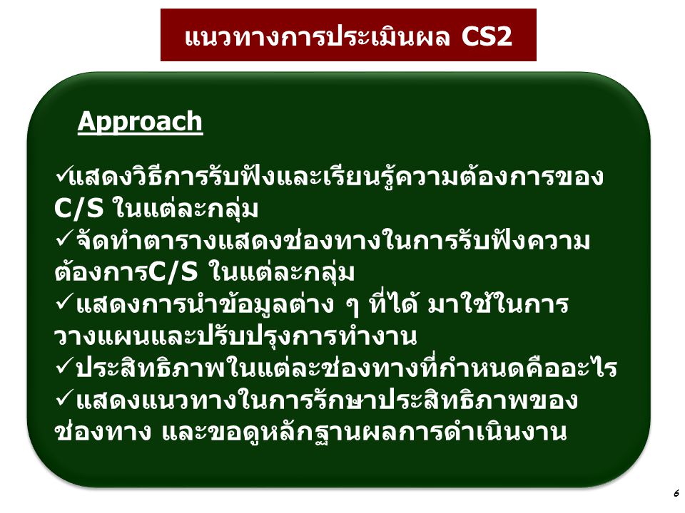 แนวทางการประเมินผล CS2