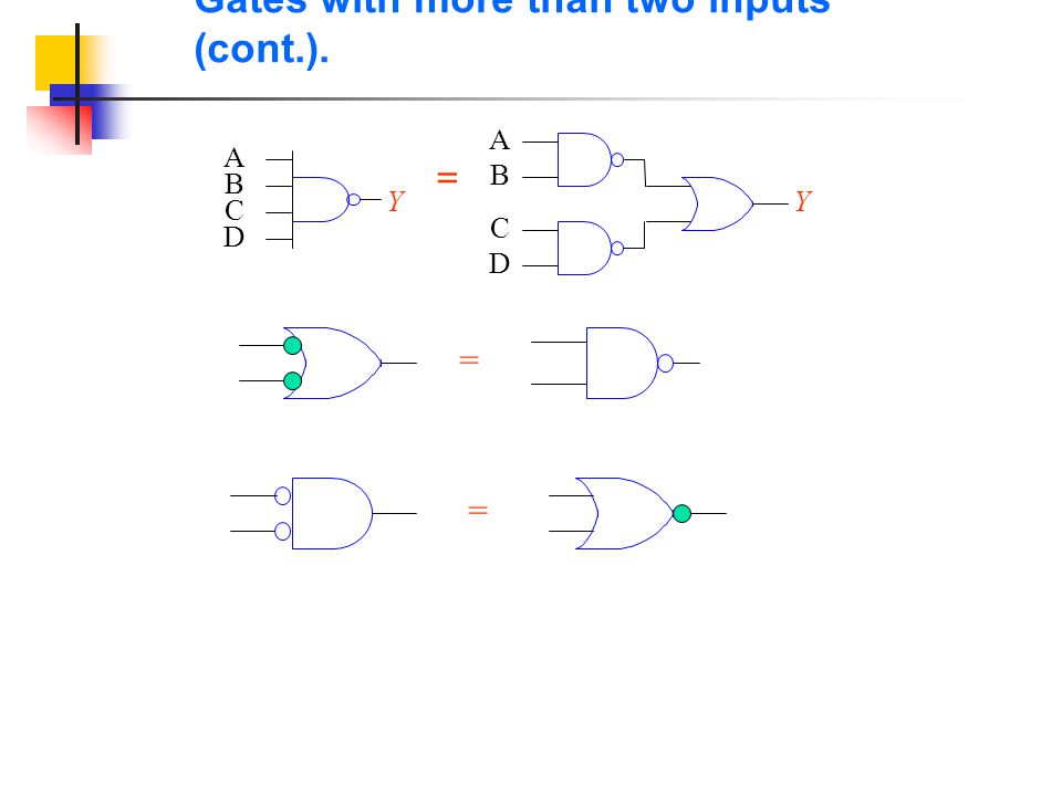 Gates with more than two inputs (cont.).