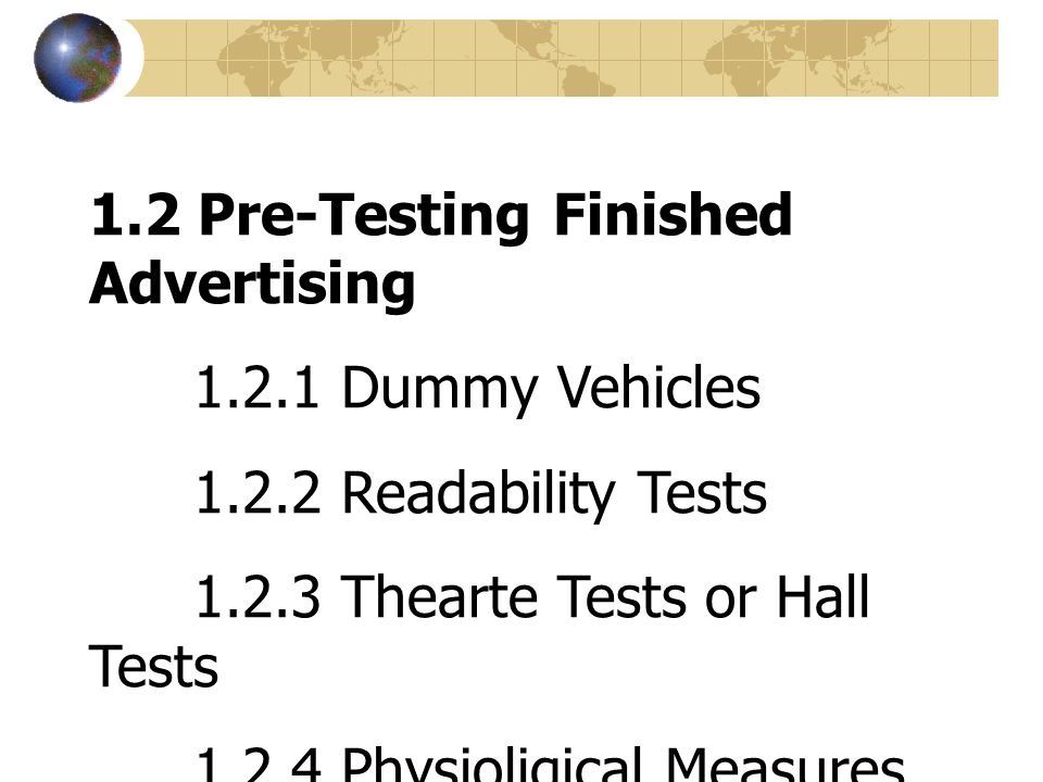 1.2 Pre-Testing Finished Advertising