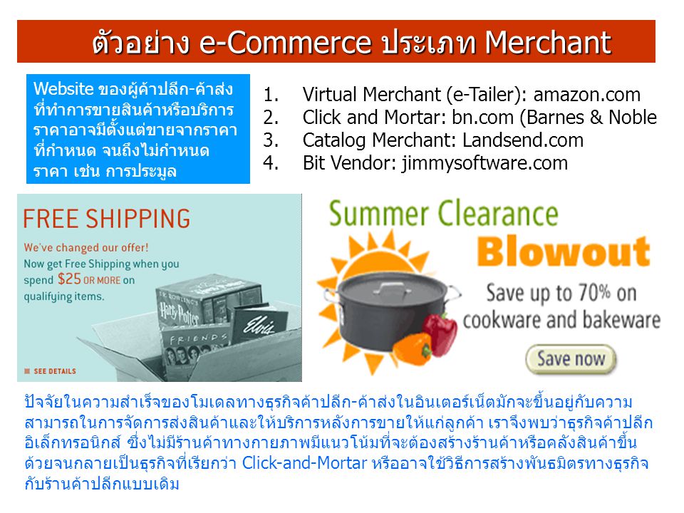ตัวอย่าง e-Commerce ประเภท Merchant