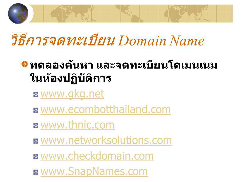 วิธีการจดทะเบียน Domain Name