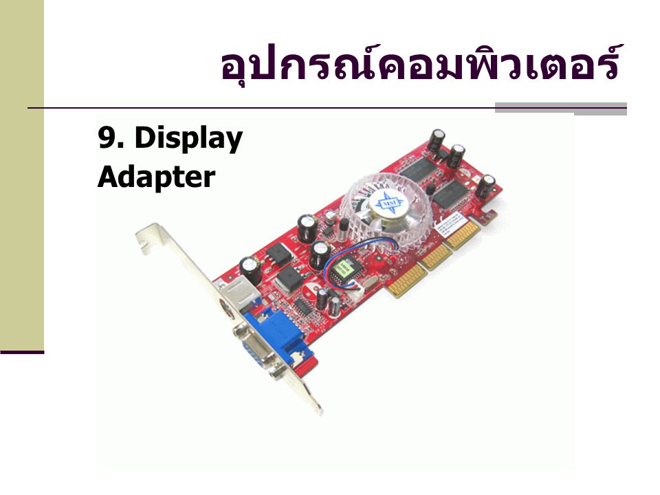 อุปกรณ์คอมพิวเตอร์ 9. Display Adapter