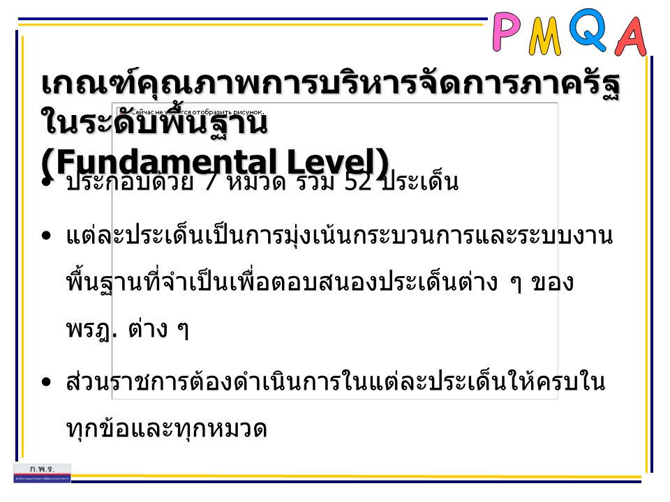 เกณฑ์คุณภาพการบริหารจัดการภาครัฐในระดับพื้นฐาน (Fundamental Level)