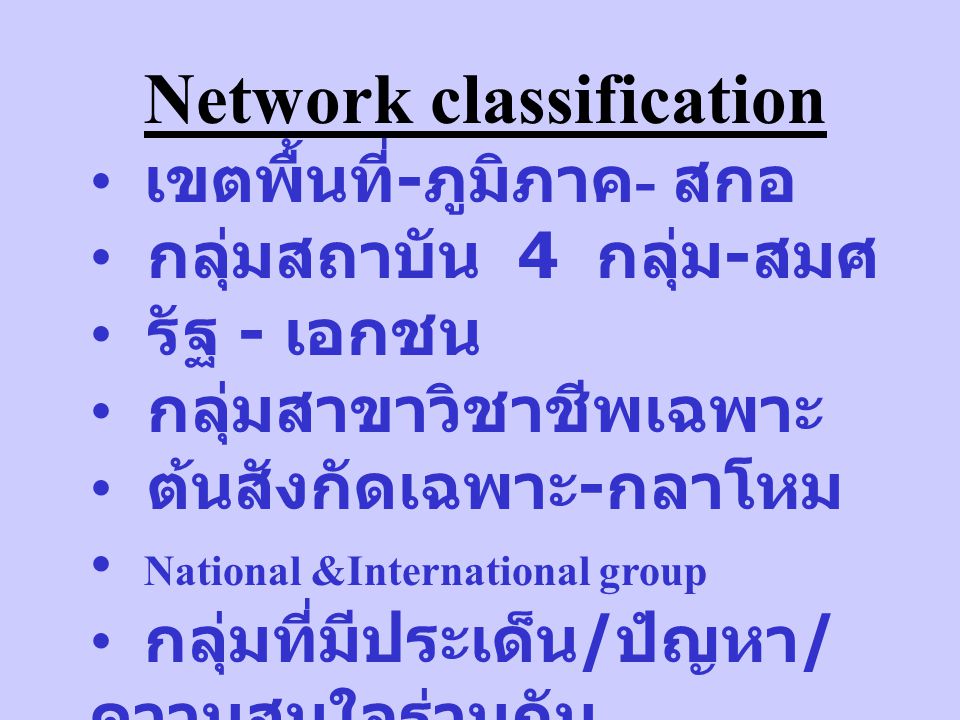 Network classification