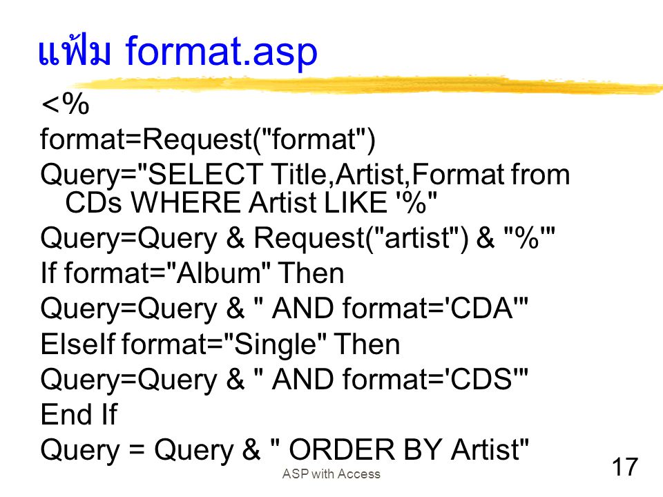 แฟ้ม format.asp <% format=Request( format )