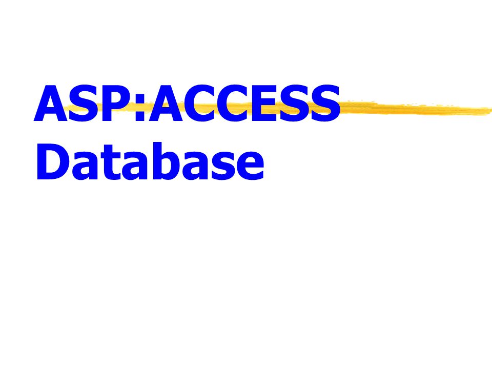 ASP:ACCESS Database