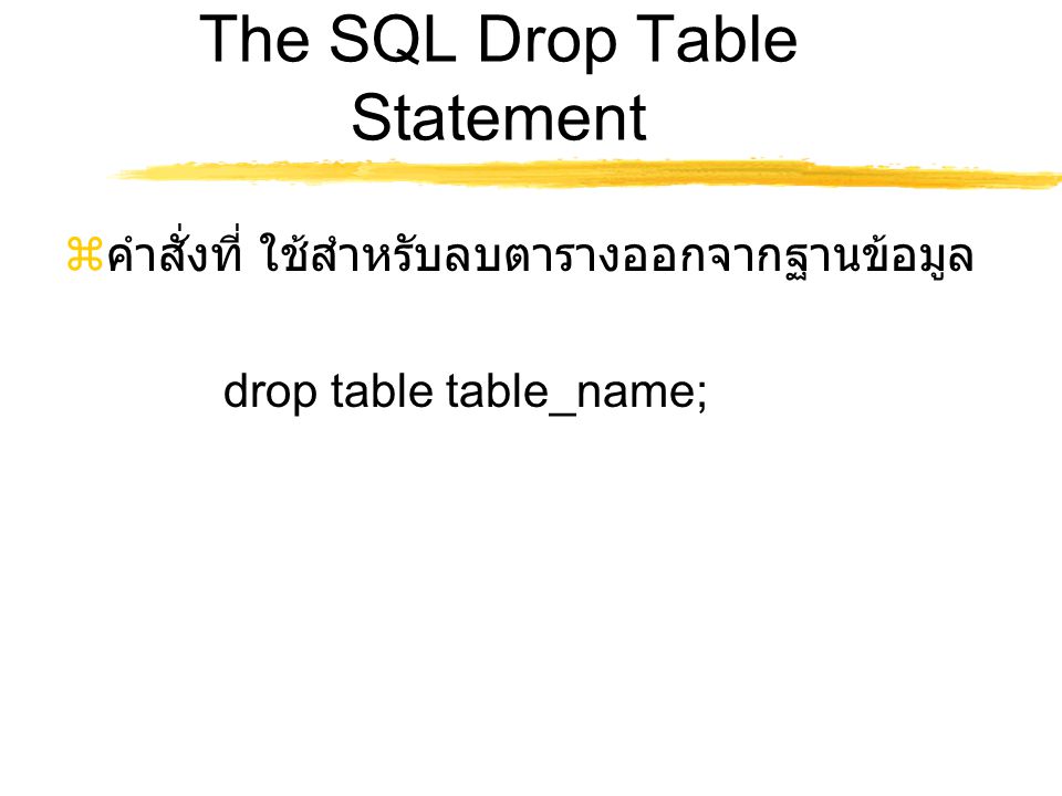 The SQL Drop Table Statement