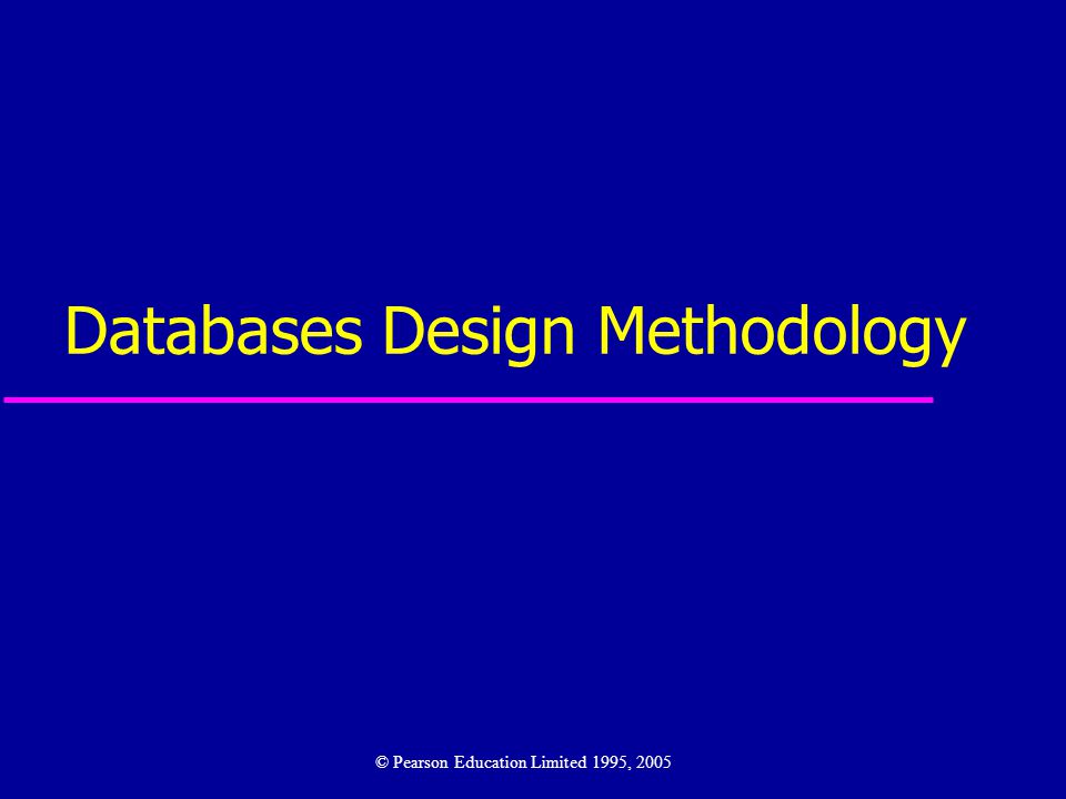 Databases Design Methodology